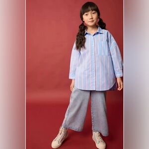 NWT Next Kids' Oversize Stripe Button-Up Shirt 12Y